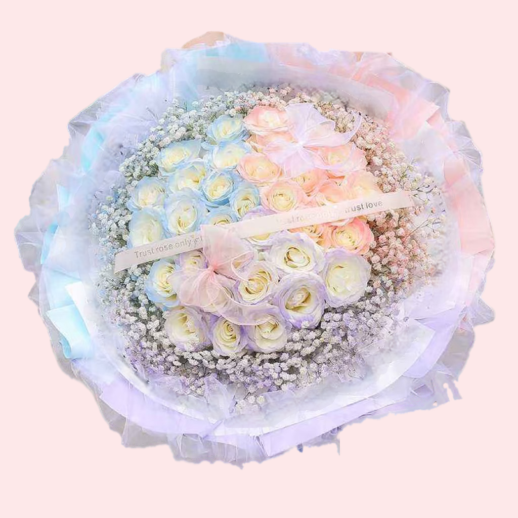 33 roses in 3 colors