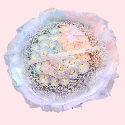 33 roses in 3 colors