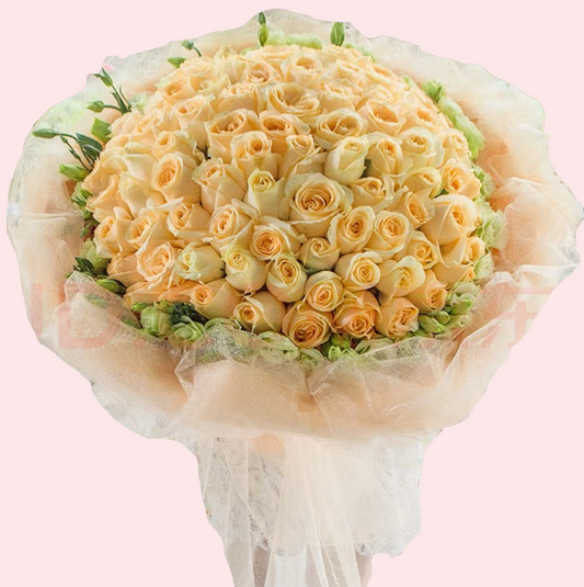 99 champagne rose bouquet